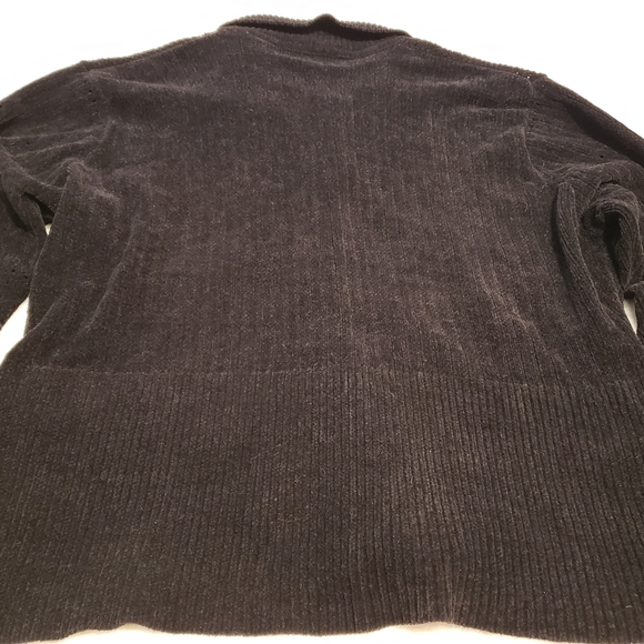 Image Black Thick Ribbed Knit Cardigan - Picture 16 of 16